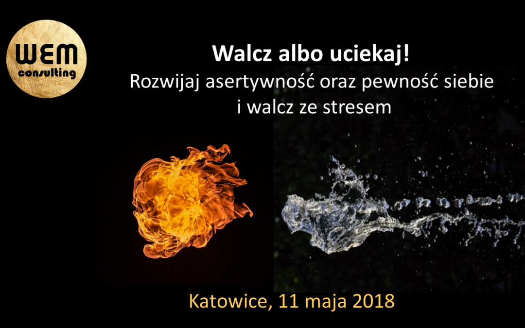 Szkolenie otwarte! „Walcz albo uciekaj! Rozwijaj asertywność oraz pewność siebie i wygraj ze stresem” Katowice 11.05.2018
